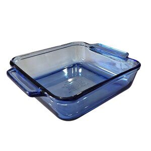 Anchor Hocking Cobalt Pan 8" Square glass baking dish 2qt colorful kitchen baker
